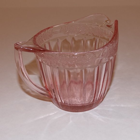 Vintage Jeanette Adam Pink Creamer & Open Sugar Bowl Depression Glass - Picture 6 of 6